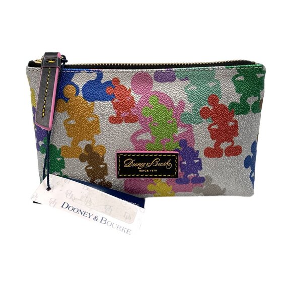Dooney & Bourke Silver Multicolor Disney Mickey Mouse Leather Pouch - Picture 1 of 8